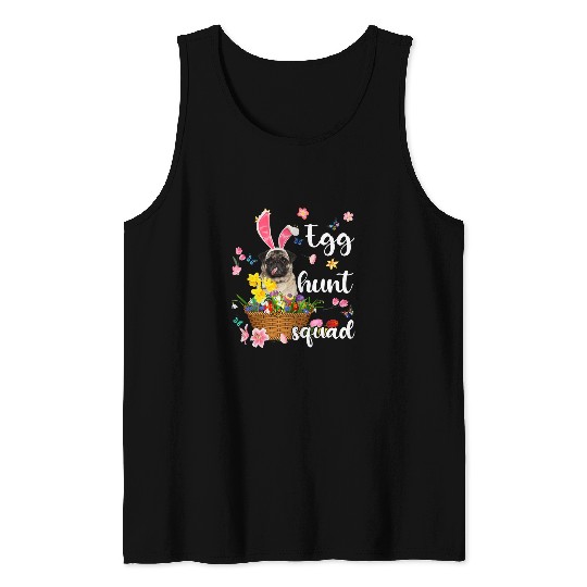 Pug Pet Happy Easter Day Easter Colorful Egg Hunt Tank Tops