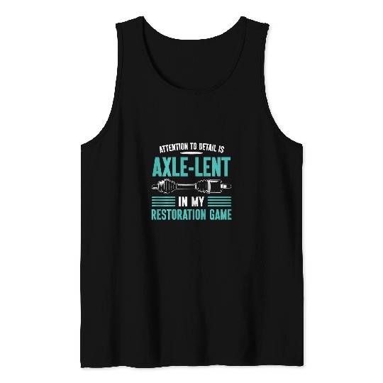Backprint Muscle Car Car Mechanic Auto Detailing Tank Tops