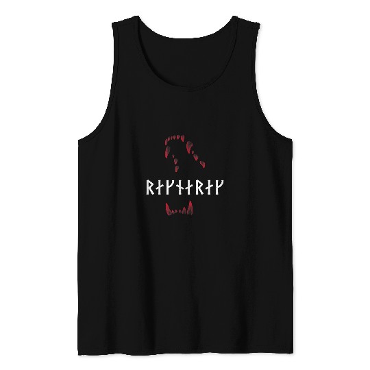 Coyote Mammal Fenrir wolfs Nordic Viking Ragnarok Pagan Runes Tank Tops