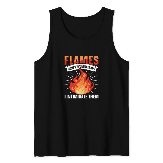Firefighter Volunteer Fireman and Flames 2Firefighter Tank Tops