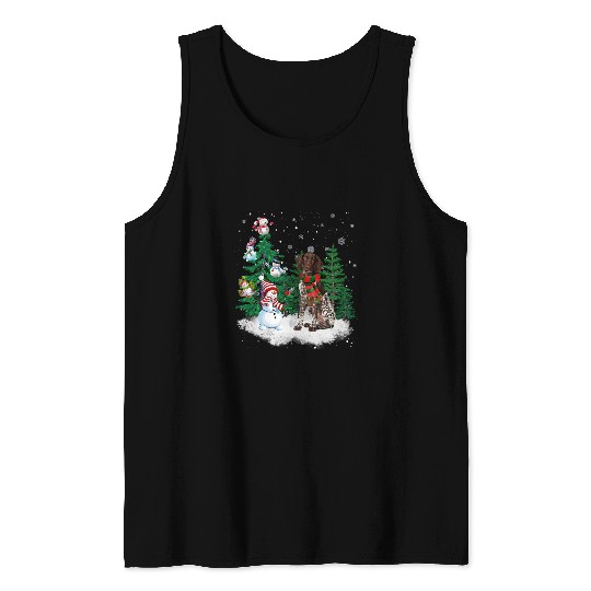 German Shorthaired Pet Christmas Snowman xmass Pajama 8 Tank Tops