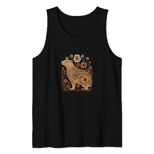capybaras Mammal Mandara Art Style capybaras Pet Animal Zookeeper Tank Tops