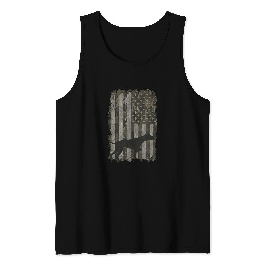 German Shorthaired Pet Camouflage US Flag Hound Dog Camo Tank Tops