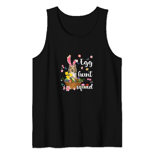 Shetland Pet Happy Easter Day Easter Colorful Egg Hunt Tank Tops