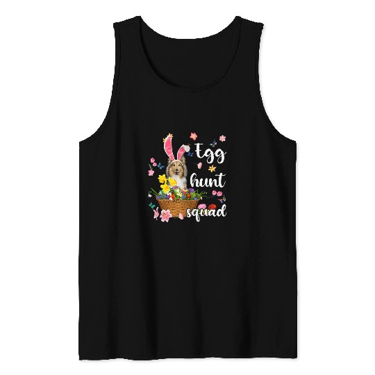 Shetland Pet Happy Easter Day Easter Colorful Egg Hunt Tank Tops