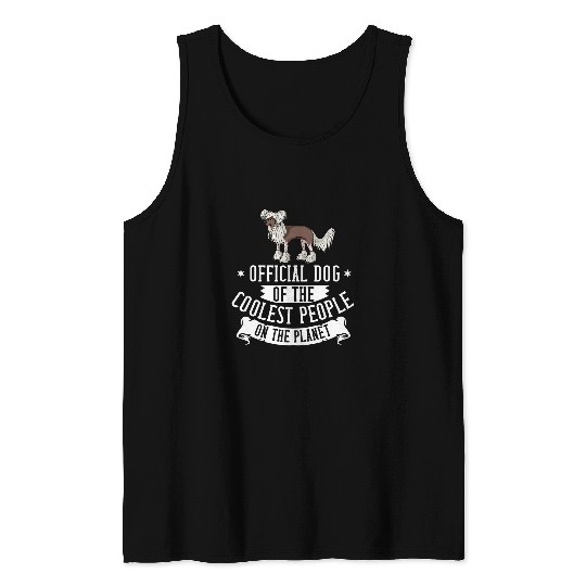 Chinese Crested Pet Powderpuff Dog Puppies Owner Lover Tank Tops