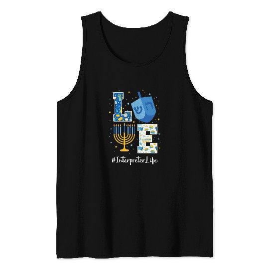 Interpreter Funny Hanukkah Matching Family HAPPY Hanukkah Tank Tops