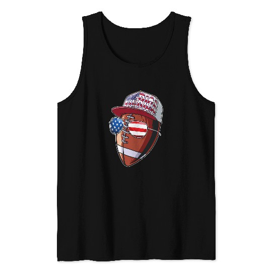 Sport American Football Patriotic 4th of July USA Flag Men Women 59 Tank Tops