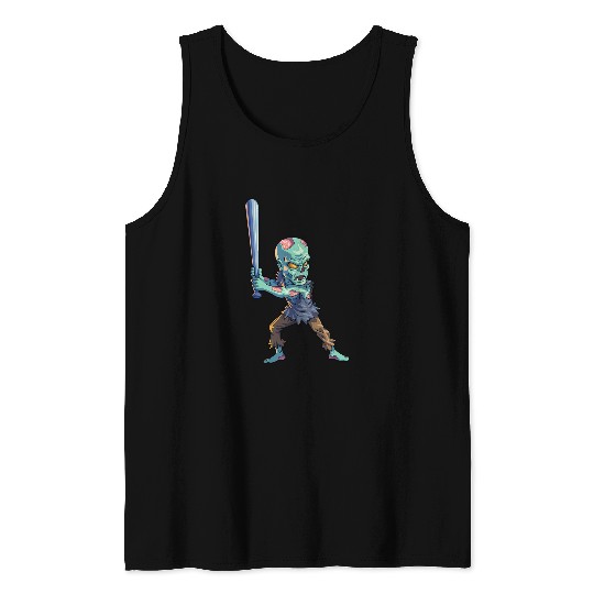 Sport Baseball Zombie Halloween Men Boys Baseball Halloween 3 Tank Tops