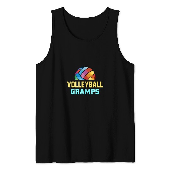Sport Volleyball Gramps Volleyball Grandpa Grandad Sports Lover Game Day Tank Tops