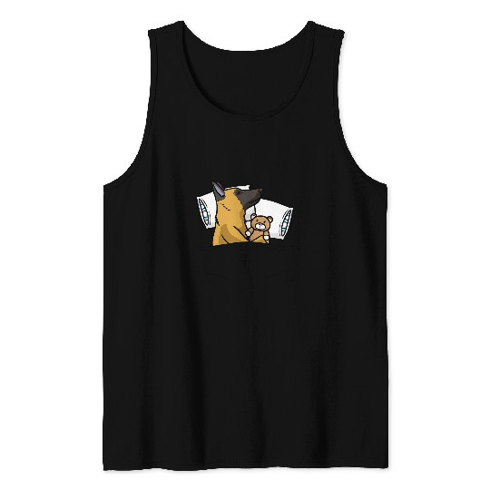 Belgian Malinois Pet With Stuffed Animal Sleeping 146 Tank Tops