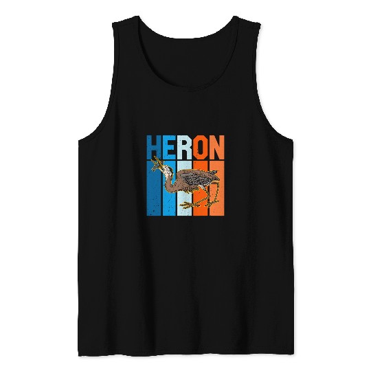 Heron water wildlife birdwatching birder biologist binocular 2 Tank Tops