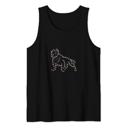 Pitbull Pet Bully Christmas Light Funny Pitbull Lover Tank Tops