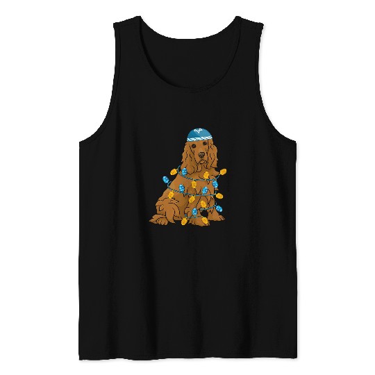 Boykin Spaniel Pet Mens Boykin Spaniel Light Hanukkah Dreidel Happy Chanukkah Idea Tank Tops