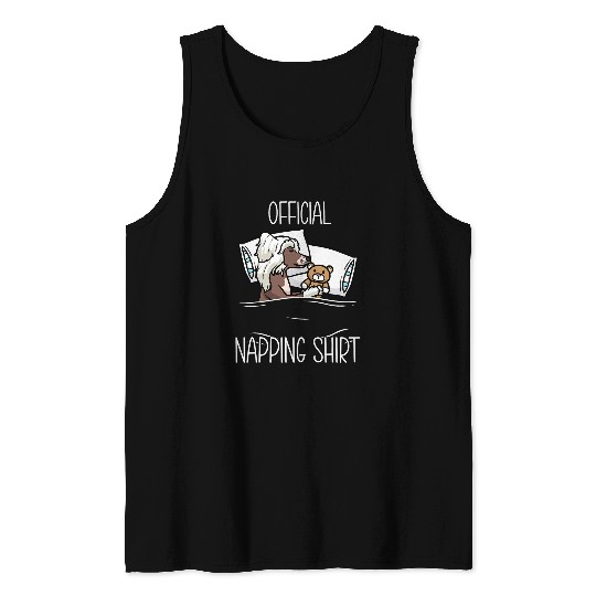 Chinese Crested Pet Sleeping Chinese Crested Dog With Stuffed Animal Tank Tops
