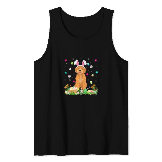 Goldendoodle Pet Easter Egg Lover Funny Goldendoodle Dog Easter Sunday Tank Tops