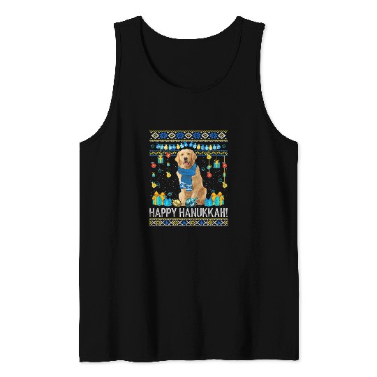 Golden Retriever Pet Menorah Hat Christmas Happy Hanukkah Jewish 246 Tank Tops