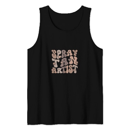 Women Groovy Spray Tan Artist Spray Tanning Bronze Boss Tank Tops