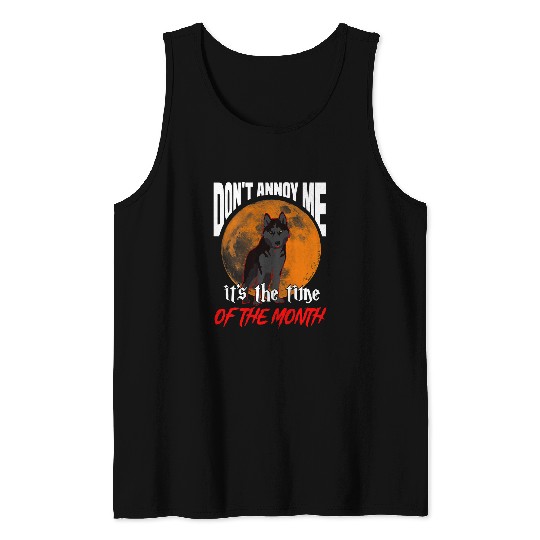 Coyote Mammal Funny Halloween Men and Women Blood Moon Werewolfs Tank Tops