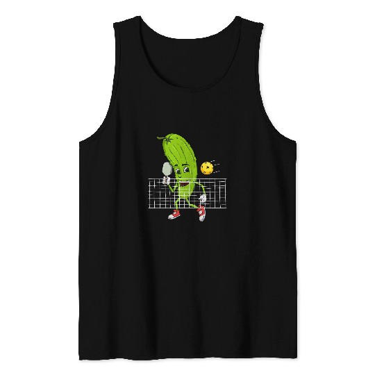 Sport Pickleball Pickle Playing Pickleball On The Court Tank Tops