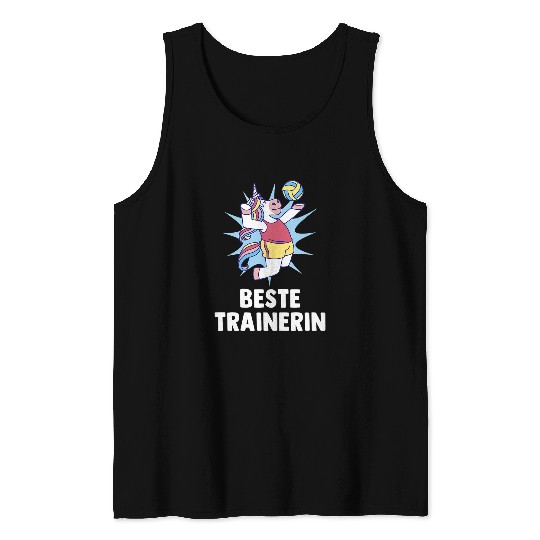 Sport Volleyball Unicorns Womens Volleyball Trainer Unicorns Funny Volleyball Coach Tank Tops