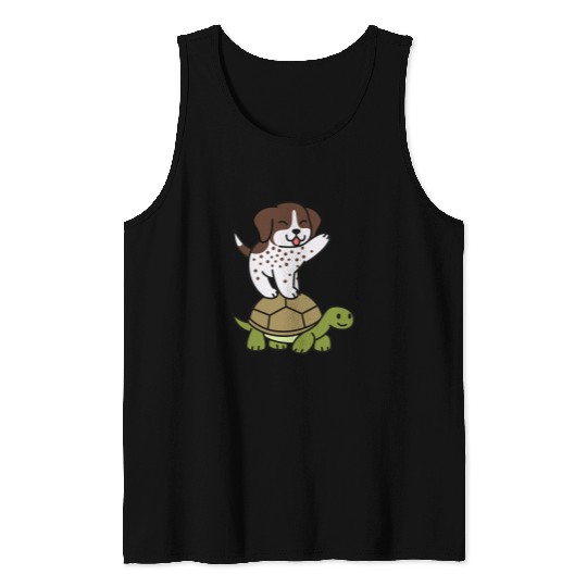 German Shorthaired Pet Riding Tortoise German Shorthaired Pointer Tank Tops