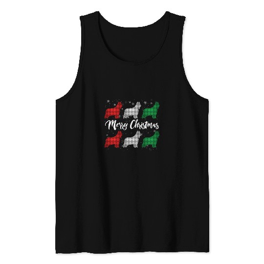 Briard Pet Merry Christmas Argyle Tank Tops
