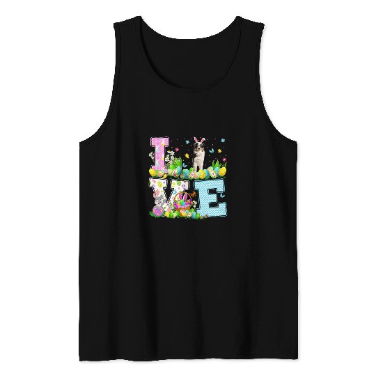 Australian Shepherd Pet Easter Egg Hunt Love Australian Shepherd Dog Easter Sunday Tank Tops