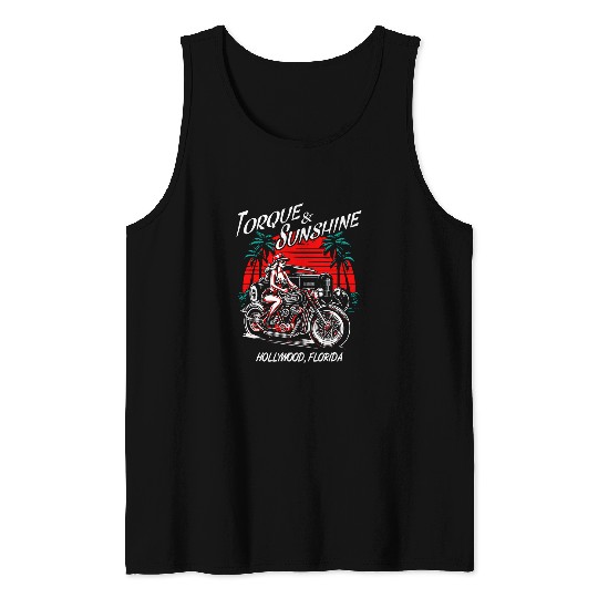 Hollywood Florida Motorcycle Hotrod vintages Design Tank Tops