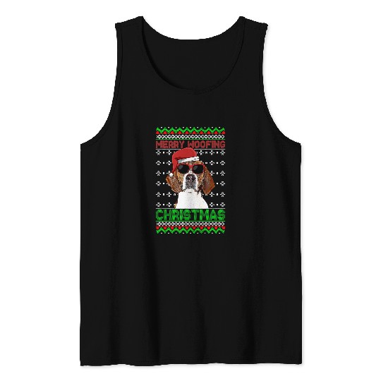Foxhound Pet Dog Funny Merry Woofing Christmas Tank Tops