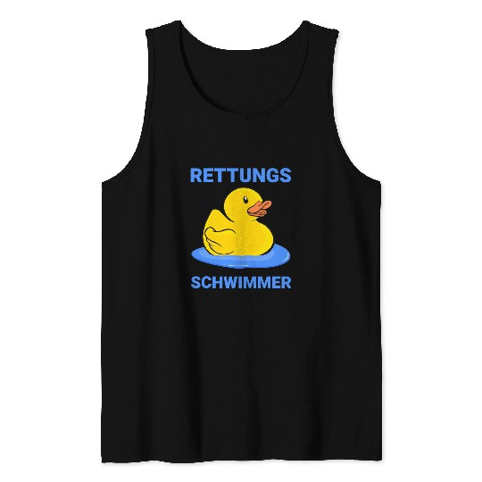 Yellow Rubber Duck Squeaky Bath Master Lifeguard Tank Tops