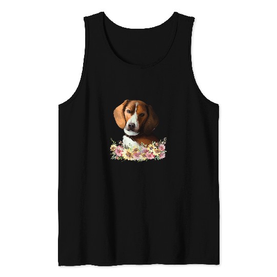 Foxhound Pet Dog Floral 3 Tank Tops