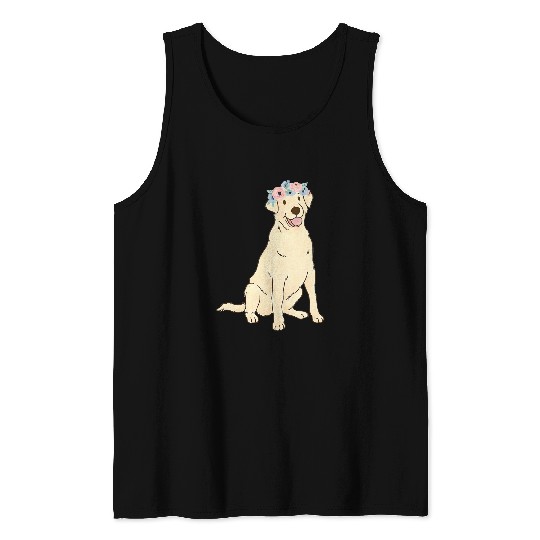 Labrador Pet Floral Labrador Retriever Lovers Yellow Lab Dog Mom Tank Tops