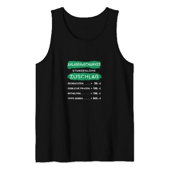 Discover Funny Plant Mechanic with German Text Shrhrhrswag  Hourly Tank Tops