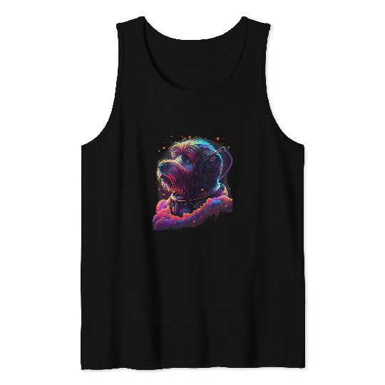 Briard Pet Astronauts Briard dog Space Galaxy Tank Tops