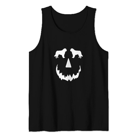 pumpkin Saint Bernard dog halloween Tank Tops