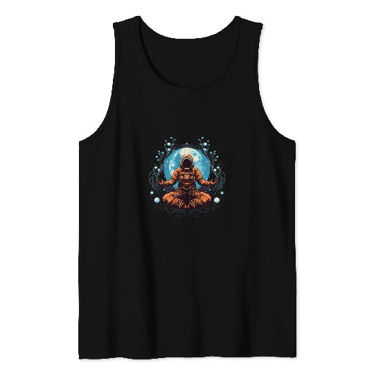 Meditation Yoga Zen Meditated Astronaut Geometric Graphic 9 Tank Tops