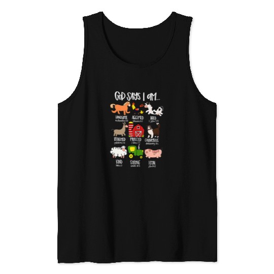 god says i am handsome accepted bold Tank Tops