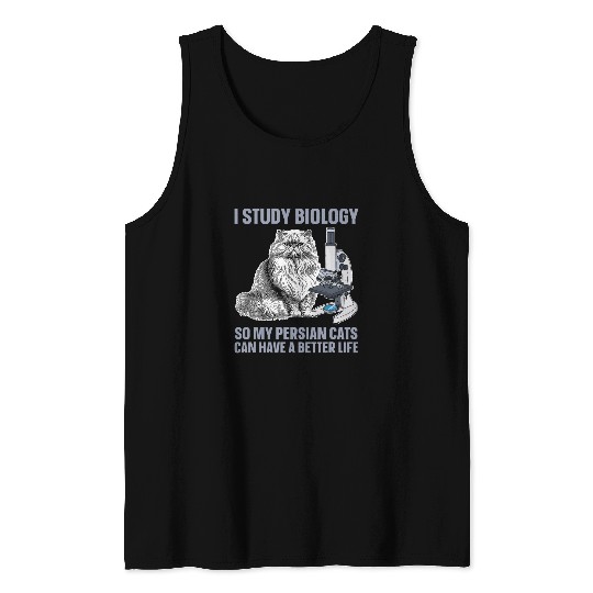 Biologist Persian Student Teacher Scientist Biology Cat Tank Tops