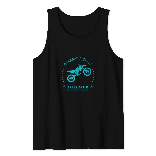 Brraaap Send It First Grade Motorcycle Graduation 2034 Tank Tops