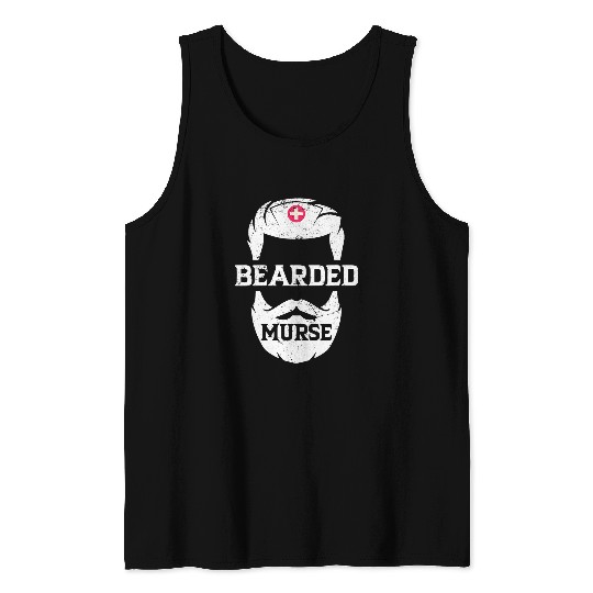 Bearded Murse Male nurses Student Man Nurses Graduation Week Tank Tops