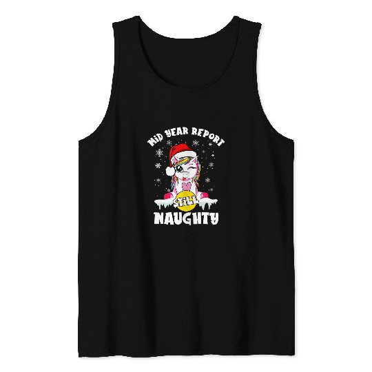 Unicorn Pet Christmas in July Unicorn Still Naughty Summer Women Girls Tank Tops