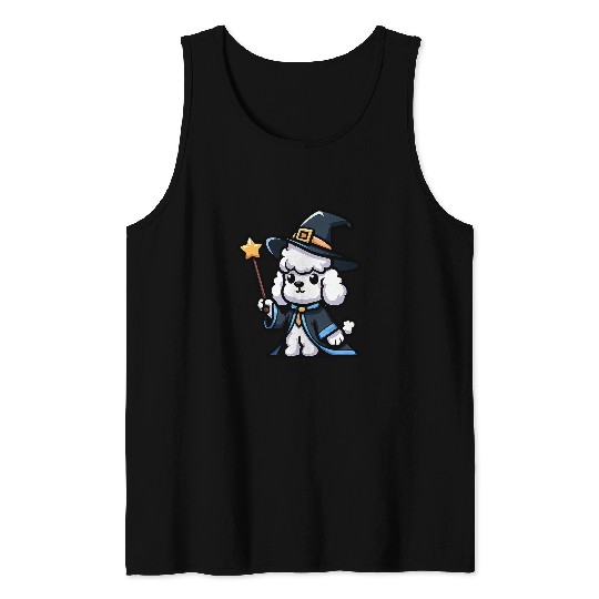 Poodle Wizard Funny Dog Magic Tank Tops