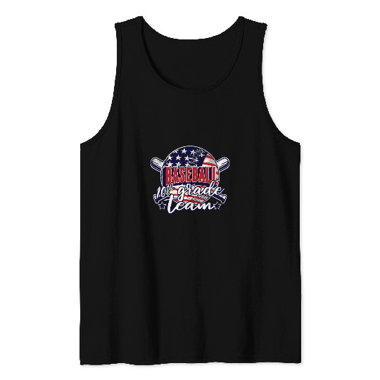 Baseball Patriotic I 10th Grade High school Baseball Squad Tank Tops