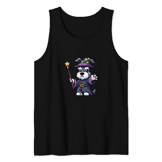 Schnauzer Wizard Funny Dog Magic Tank Tops