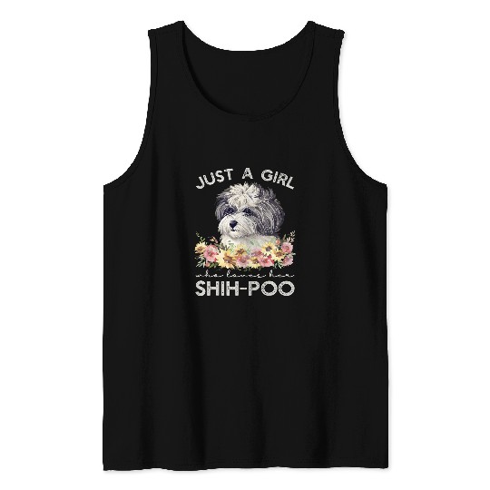 Just A Girl Who Loves Her Shihpoo Cute Shih Tzu Dog Lovers Tank Tops