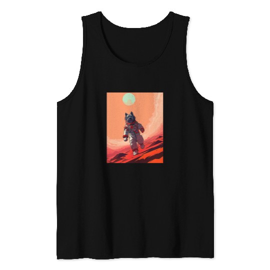 Schnauzer Mars Funny Dog Astronaut Tank Tops
