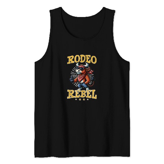 Cowboy Rodeo Bull Riding Livestock Show Farmer Cattle 26 Tank Tops
