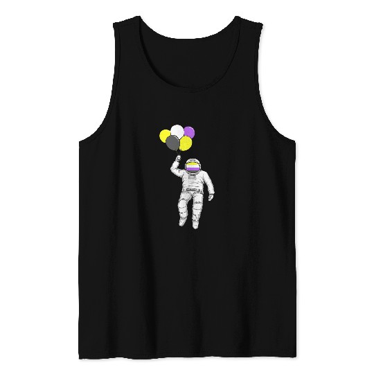 Non Binary Astronaut Balloon Non Binary Flag Nonbinary Pride Tank Tops