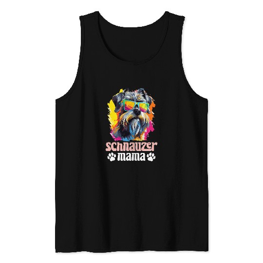 Schnauzer Dog Breed Pet Schnauzer Mama Tank Tops